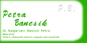 petra bancsik business card